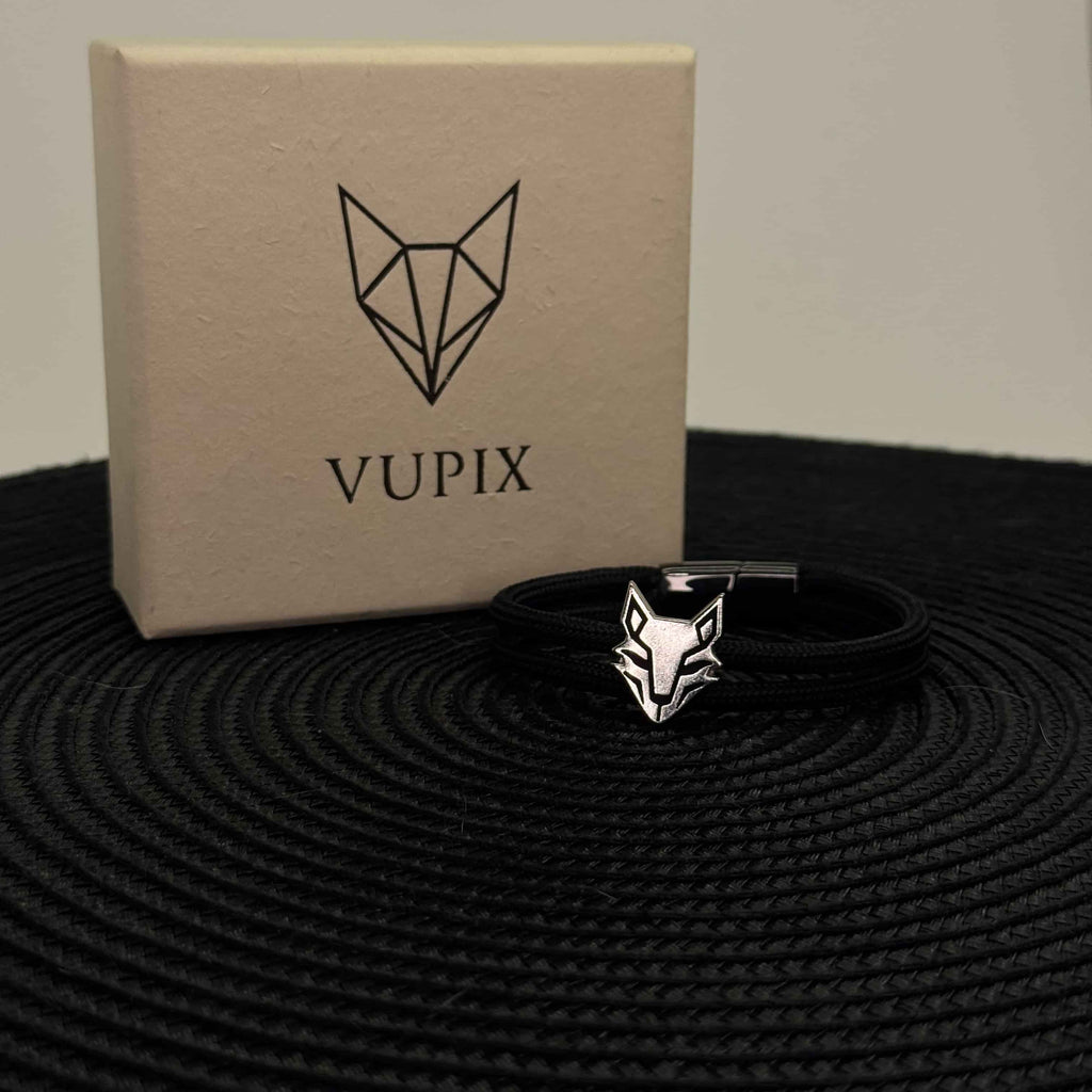 Bracelet VUPIX Noir & Argenté - Eclypse fermoir