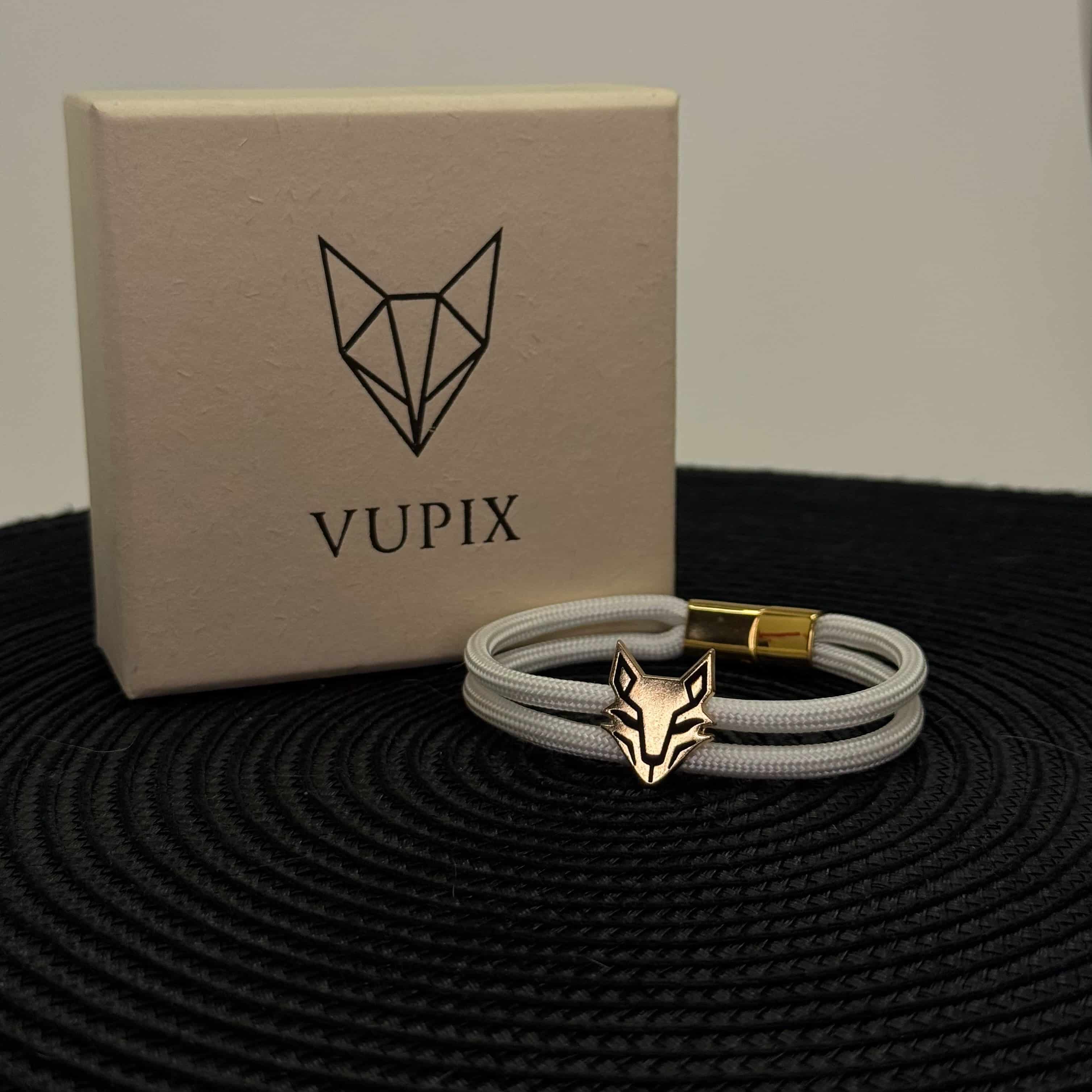 Bracelet  VUPIX Blanc & Dorée - Aurora fermoir