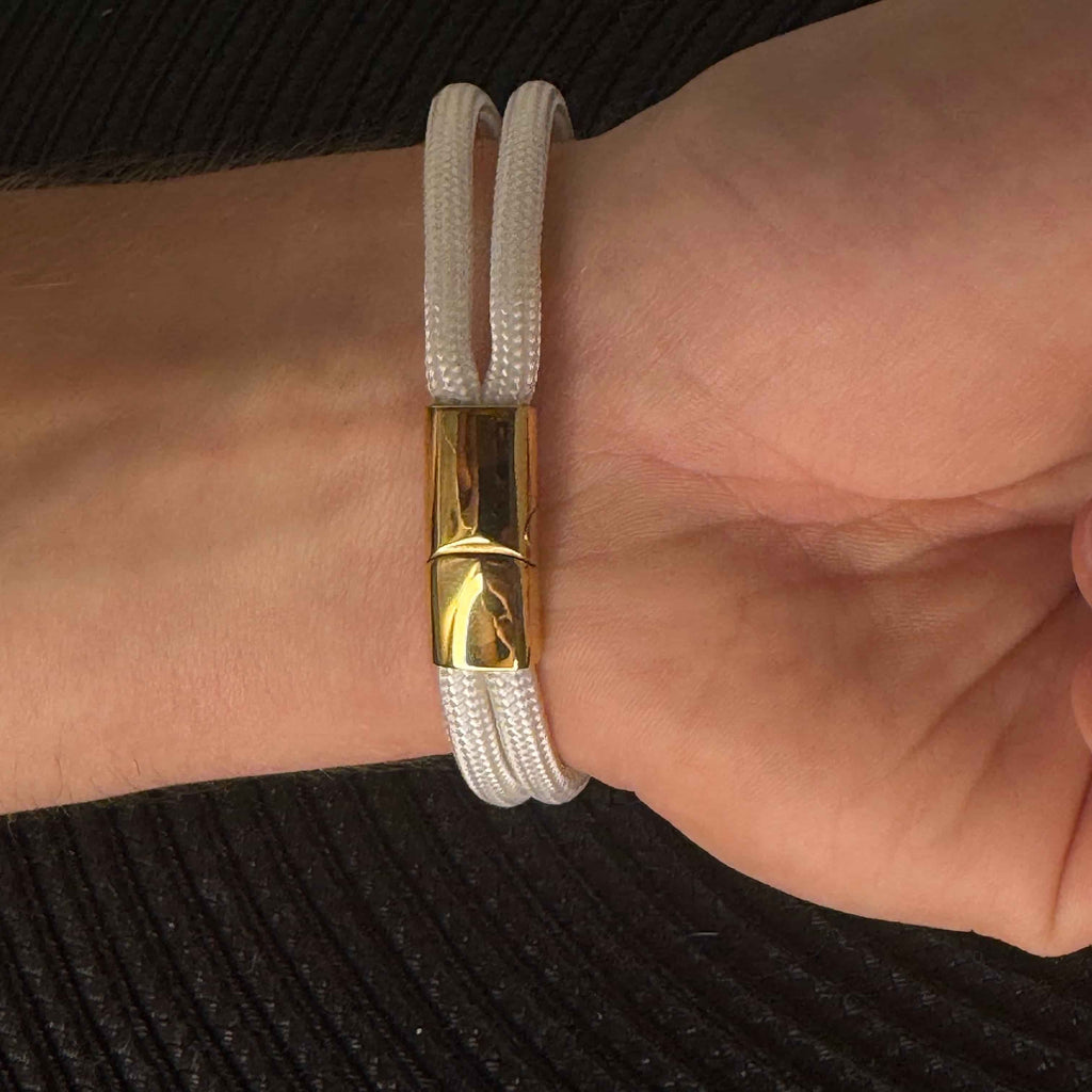 Bracelet  VUPIX Blanc & Dorée - Aurora fermoir