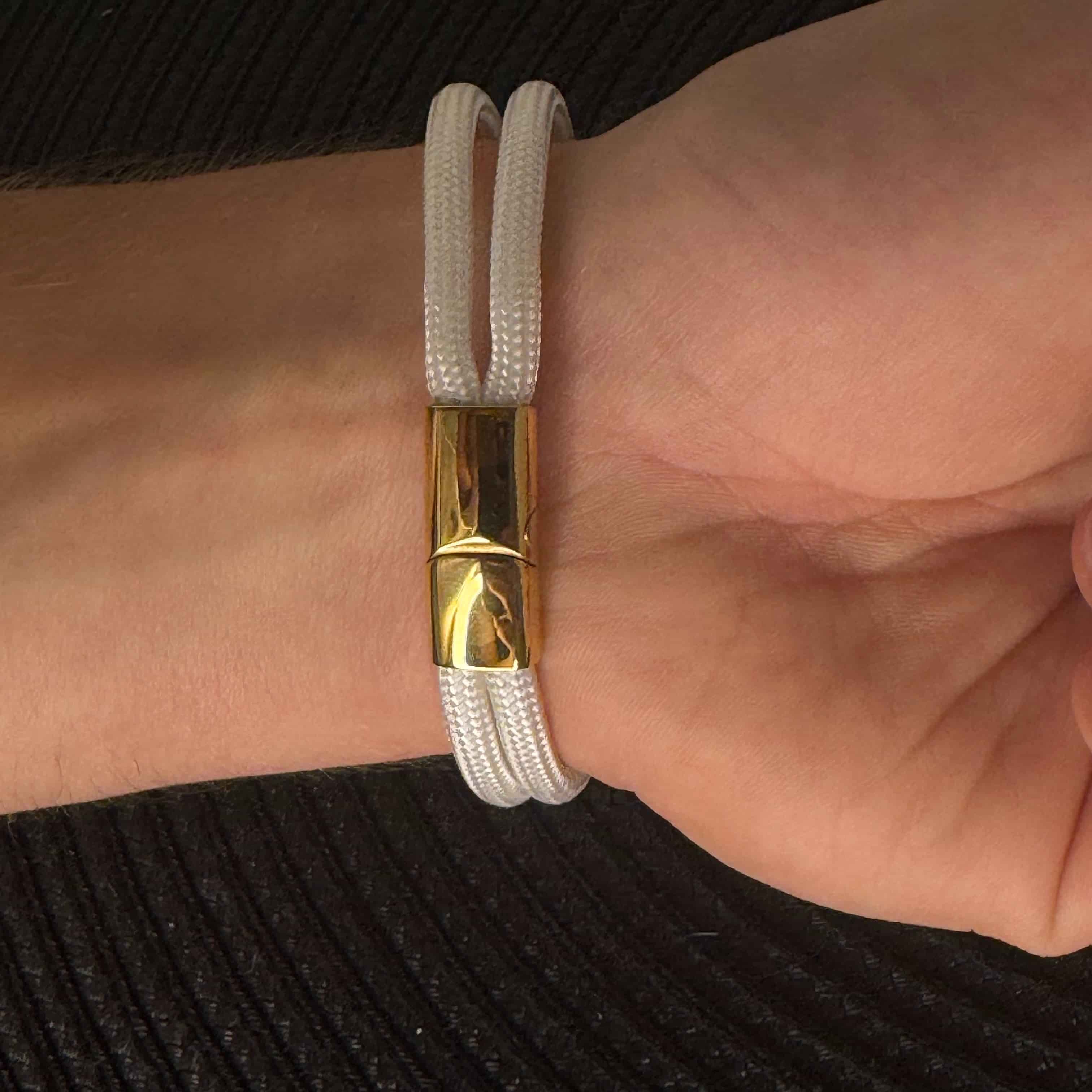 Bracelet  VUPIX Blanc & Dorée - Aurora fermoir